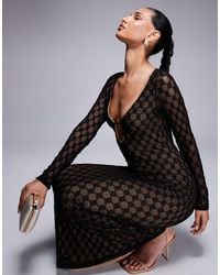 Bardot - – yazmin – midikleid aus er spitze mit tiefem rückenausschnitt - Lyst