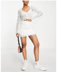 ASOS - Crochet Mini Skirt Co-ord - Lyst