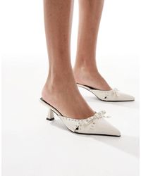 Raid - Tinsley Kitten Heeled Mules With Bow - Lyst