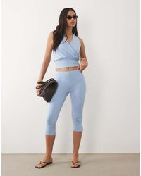 ASOS - Jersey Mid Rise Capri leggings Co-ord - Lyst