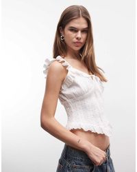 Reclaimed Vintage - Cotton Rich Lace Trim Top - Lyst