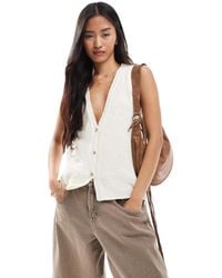 ONLY - Textured Knitted Waistcoat - Lyst