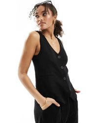 Stradivarius - Gilet Met Linnen-Look - Lyst