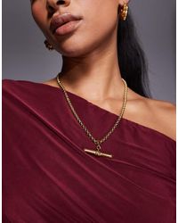 Neck On The Line - Collana Appariscente Placcata Con Barretta A T - Lyst