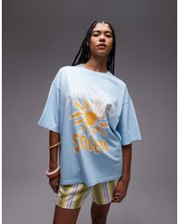 TOPSHOP - T-shirt oversize à imprimé graphique - clair - Lyst