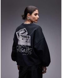 AllSaints - Sudadera Negra Lila Reel De -Negro - Lyst