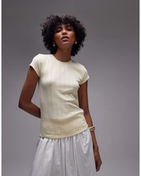 TOPSHOP - Pointelle Tee - Lyst