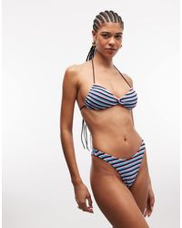 ASOS - Tori Towelling Twist Front Crop Bikini Top - Lyst