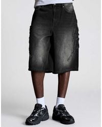 Bershka - baggy Bermuda Shorts With Patch - Lyst