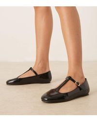 Asos Design Wide Fit - Bailarinas Negras Estilo Merceditas De Charol Latham De -Negro - Lyst