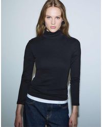 Stradivarius - Basic High Neck T-shirt - Lyst