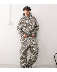 Collusion - Ruimvallende Joggingbroek Met Slangenhuidprint, Deel Van Co-Ord Set - Lyst