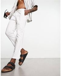 Only & Sons - Linen Mix Cropped Trouser - Lyst