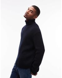 ARKET - Wool Blend Knitted Rib Oversized Rollneck Sweater - Lyst