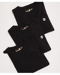 Timberland - Pack De 3 Camisetas Negras Con Logo Pequeño En El Pecho Dunstan De - Lyst