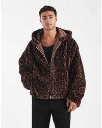 ASOS - Faux Fur Oversized Jacket With Hood - Lyst