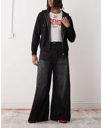 Cheap Monday - Vaqueros Negros De Corte Skater Y Pernera Muy Ancha Rad De - Lyst