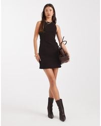 ASOS - Denim Mini Dress With Cut Out Back Detail - Lyst