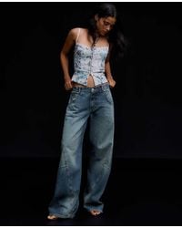 Bershka - Petite Low-rise Barrel Jeans - Lyst