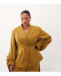 ASOS - Curve Blazer With Pleated Sleeve Detail - Lyst