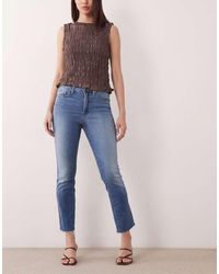 GOOD AMERICAN - Soft Tech Good Legs Frayed Hem Cropped Straight Jeans - Lyst