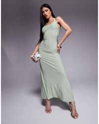 ASOS - Scoop Neck Midi Dress With Lace Up Back Detail - Lyst