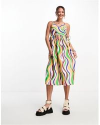 Native Youth - Wrap Cami Midi Dress With Tie Detail - Lyst