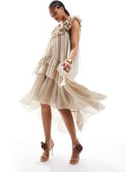 & Other Stories - High Low Hem Midaxi Dress With Ruffles - Lyst
