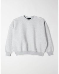 ASOS - Sweat ultra-oversize en tissu imitation néoprène épais - blanc chiné - Lyst