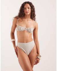 ASOS - Piper Paper Touch Azores High Waist High Leg Bikini Bottom - Lyst