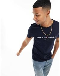 Tommy Hilfiger - Embroidered Flag Logo T-shirt - Lyst