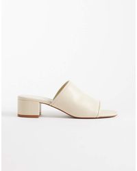 Mango - Sandalen Met Hak Van 100% Leer Met Lage Blokhak - Lyst