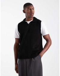 ASOS - Ruimvallende Gebreide Tanktop Met Inkeping Aan De Hals - Lyst