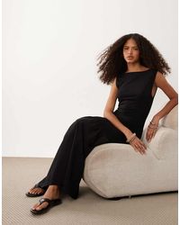 ASOS - Slash Neck Dropped Waist Hybrid Midaxi Dress - Lyst