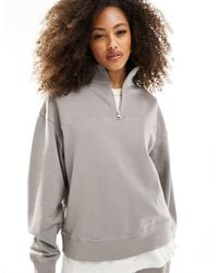 ASOS - Oversized Half-zip Sweatshirt - Lyst