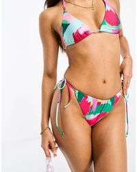 ASOS - – mix and match – bikinihose mit seitlicher schnürung und auffälligem abstraktem muster - Lyst