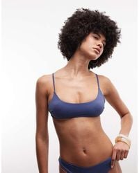 Monki - Scoop Neck Tie Back Bikini Top - Lyst