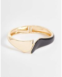 ASOS - Cuff Bracelet With Mixed Black Resin And Tone - Lyst