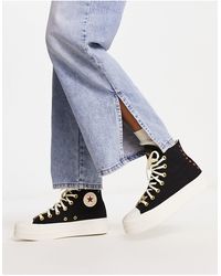 Converse - Chuck Taylor All Star Lift Hi Platform Sneakers With Heart Embroidery - Lyst