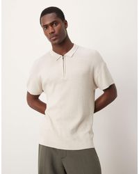 New Look - Short Sleeve 1/4 Zip Polo - Lyst