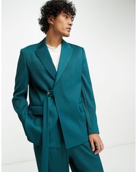 ASOS - Slim Belted Suit Jacket - Lyst