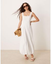 Mango - Robe structurée longueur mollet en coton avec ourlet bouffant - Lyst