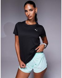 PUMA - Camiseta Negra Con Cuello Redondo Tad Essentials De - Lyst