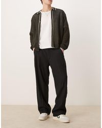 Abercrombie & Fitch - Pantalones Negros De Corte Suelto Y Estilo Carpintero De - Lyst