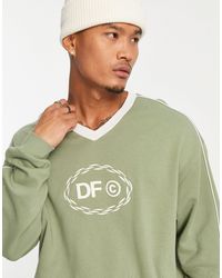 ASOS - Asos Dark Future Co-ord Oversized Sweatshirt With V-neck And Piping - Lyst