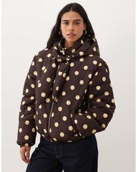 Miss Selfridge - Tie Neck Puffer Coat - Lyst