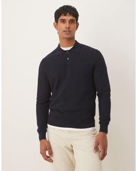 Mango - Cotton Mix Long Sleeve Knitted Polo Top - Lyst