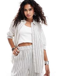 ONLY - Linen Mix Oversized Shirt Co-Ord - Lyst