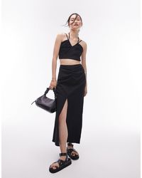 TOPSHOP - Co-ord Centre Front Ruched Maxi Skirt - Lyst
