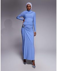 knee length dresses for ladies Rent Asos Design Flutter Sleeve Midi Dress In Corded Lace main image 1